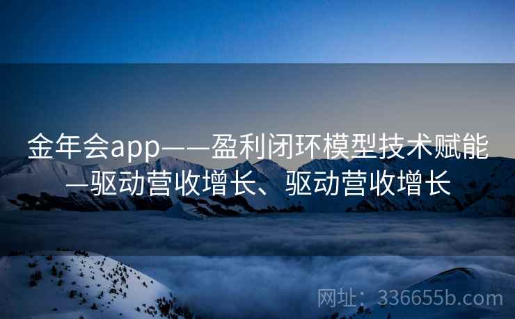 金年会app——盈利闭环模型技术赋能—驱动营收增长、驱动营收增长