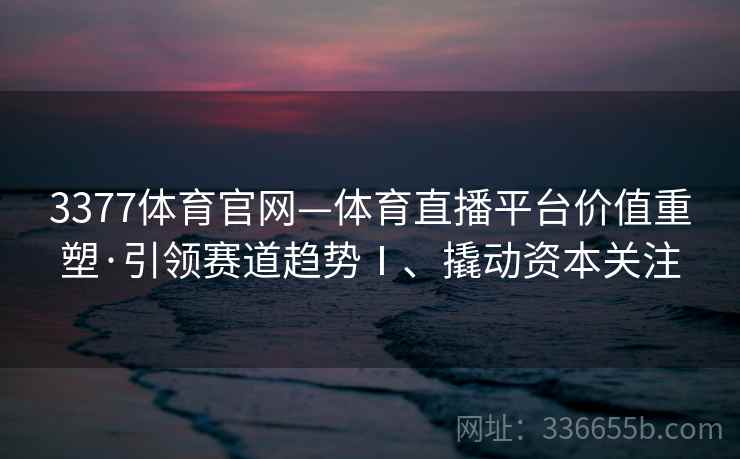 3377体育官网—体育直播平台价值重塑·引领赛道趋势Ⅰ、撬动资本关注